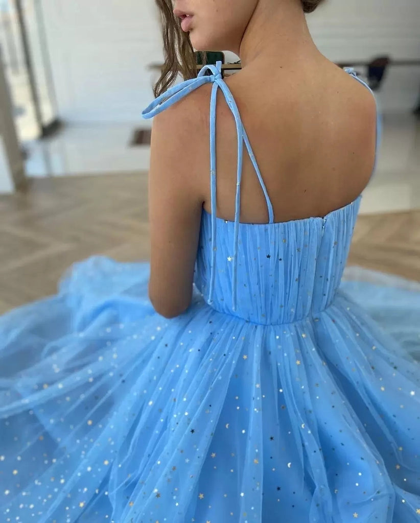 Blue Spaghetti Straps Short Homecoming Dresses,Cheap Short Prom Dresses,CM919