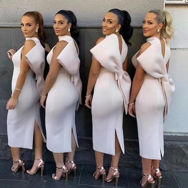 Blush Pink Halter Mermaid Long Cheap Bridesmaid Dresses Online, WG659