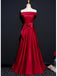 Burgundy A-line Off Shoulder Cheap Long Prom Dresses Online,12454