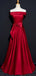 Burgundy A-line Off Shoulder Cheap Long Prom Dresses Online,12454