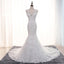 Cap Sleeve Sexy Backless Lace Mermaid Wedding Bridal Dresses, Cheap Custom Made Wedding Bridal Dresses, WD281