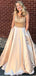 Cap Sleeves A-line Rhinestone Long Evening Prom Dresses, Sparkly Sweet 16 Dresses, 18335