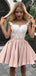 Cap Sleeves Dusty Pink Cheap Homecoming Dresses Online, Cheap Short Prom Dresses, CM751