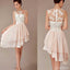 Cheap Pretty Junior Blush Pink Hi-Lo Short Knee-Length Discount Wedding Bridesmaid Dresses, WG96