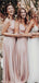 Convertible Pink Long Bridesmaid Dresses Online, Cheap Bridesmaids Dresses, WG741