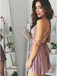 Cross Back Casual Dust Pink Short Homecoming Dresses Online, Cheap Short Prom Dresses, CM837