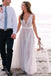 Deep V Neckline Lace Beach Wedding Dresses,  Sexy Long Custom Wedding Gowns, Affordable Bridal Dresses, 17104