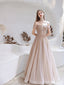 Elegant A-line Off Shoulder Long Prom Dresses Online,Evening Party Dresses,12575