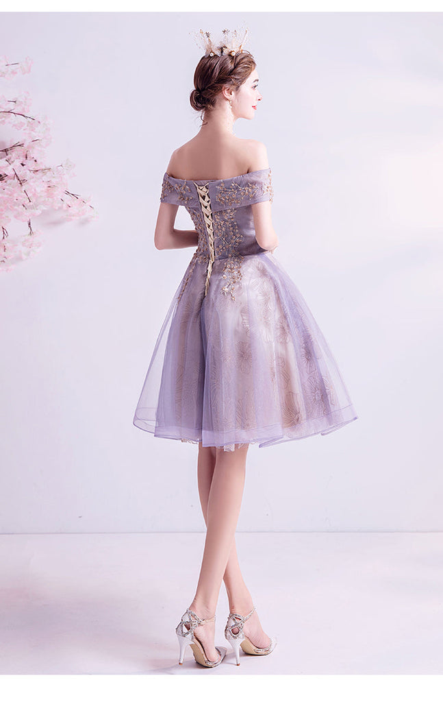 Elegant Off Shoulder Short Homecoming Dresses,Cheap Short Prom Dresses,CM904