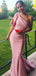 Elegant Pink Mermaid One Shoulder Maxi Long Prom Dresses,Evening Dresses,12935