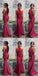 Elegant Red Mermaid Halter Cheap Long Bridesmaid Dresses,WG1342