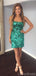 Emermald Green Sequin Short Cheap Homecoming Dresses Online, CM830