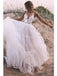 Floral A-line Straps V-neck Handmade Lace Wedding Dresses,WD773