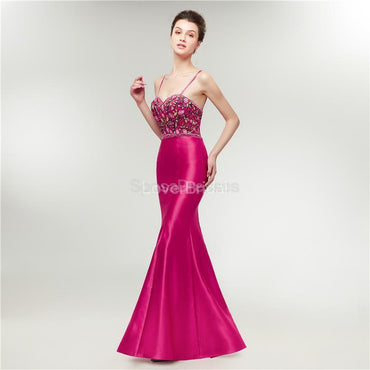 Fuchsia Mermaid Evening Prom Dresses, Evening Party Prom Dresses, 12019