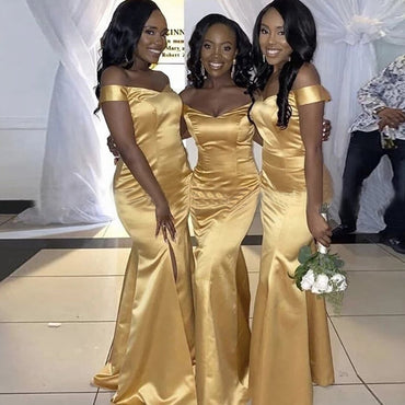 Affordable gold 2025 bridesmaid dresses