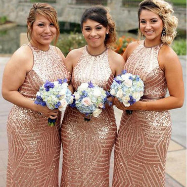 Rose gold bridesmaid outlet dresses cheap