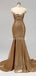 Gold Sequin One Shoulder Mermaid Long Cheap Bridesmaid Dresses Online, WG596