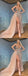 Gorgeous Champagne Sheath V-neck Side Slit Maxi Long Prom Dresses,12989