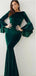 Green Mermaid Jewel Long Sleeves Cheap Bridesmaid Dresses Online,WG979