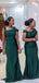 Green Mermaid Off Shoulder Cheap Long Bridesmaid Dresses Online,WG986
