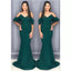 Green Mermaid Spaghetti Straps Cold Shoulder Cheap Long Bridesmaid Dresses,WG1118