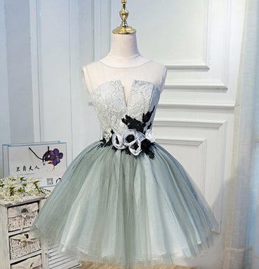 Green Sexy See Through Homecoming Prom Dresses, Affordable Short Party Prom Sweet 16 Dresses, Perfect Homecoming Cocktail Dresses, CM348