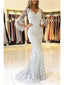 Grey Mermaid Half Sleeves V-neck Cheap Long Prom Dresses Online,12667