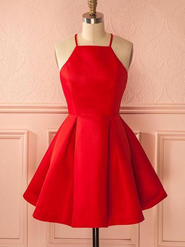Halter Bright Red Short Homecoming Dresses Under 100, CM386 LoverBridal Halter Bright Red Short Homecoming Dresses Under 100, CM386 LoverBridal
