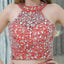 Halter Two Pieces Red Rhinestone Cheap Homecoming Dresses Online, Cheap Short Prom Dresses, CM805