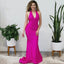 Hot Pink Mermaid Halter Backless Cheap Long Bridesmaid Dresses Online,WG1024