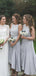 Jewel Lace Bodice Pleated High Low Bridesmaid Dresses Online, Cheap Bridesmaids Dresses, WG729