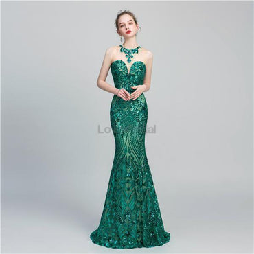Jewel Sparkly Sequin Sexy Mermaid Evening Prom Dresses, Evening Party Prom Dresses, 12066