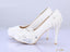 Lace Pearls Women Wedding Bridal Shoes With Pointed Toes, S019