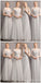 Light Gray Floor Length Mismatched Cheap Bridesmaid Dresses Online, WG545