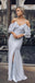 Light Gray Off Shoulder Long Bridesmaid Dresses Online, Cheap Bridesmaids Dresses, WG750