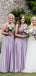 Lilac Lace Jewel Long Bridesmaid Dresses Online, Cheap Bridesmaids Dresses, WG697