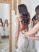 Long Mermaid Backless V-neck Spaghetti Straps Lace Wedding Dresses,WD738