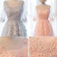 Long Sleeve Gray Lace Soft Tulle Long Bridesmaid Dresses, Cheap Custom Long Bridesmaid Dresses, Affordable Bridesmaid Gowns, BD017