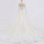 Long Sleeve Lace Beaded See Through A line Wedding Bridal Dresses, Affordable Custom Made Wedding Bridal Dresses, WD264