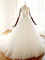 Long Sleeve V Neck Lace Long Cheap Custom Wedding Bridal Dresses, WD295