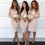 Long Sleeves Lace Mermaid Cheap Short Bridesmaid Dresses Online, WG329