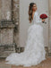 Long Sleeves Ruffle Organza Wedding Dresses Online, Cheap Lace Bridal Dresses, WD482