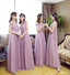 Mismatched Blue Tulle Long Bridesmaid Dresses, Cheap Custom Long Bridesmaid Dresses, Affordable Bridesmaid Gowns, BD006