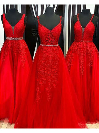 Mismatched Burgundy A-line Spaghetti Straps Cheap Long Prom Dresses,12722