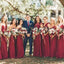 Mismatched Chiffon Dark Red Long Bridesmaid Dresses Online, Cheap Bridesmaids Dresses, WG688