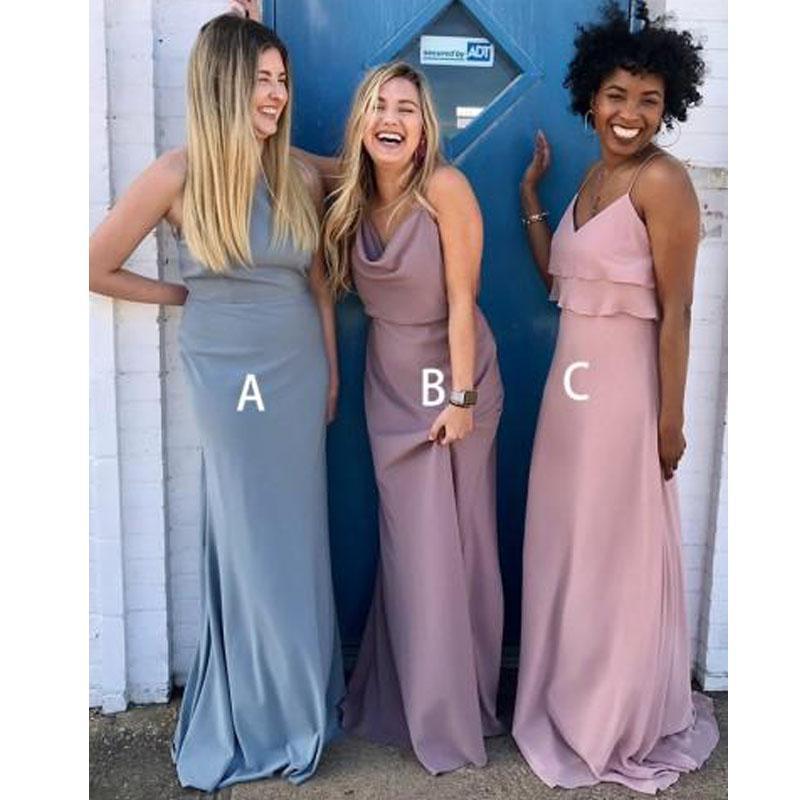 Mismatched Custom Cheap Long Bridesmaid Dresses Online, WG352
