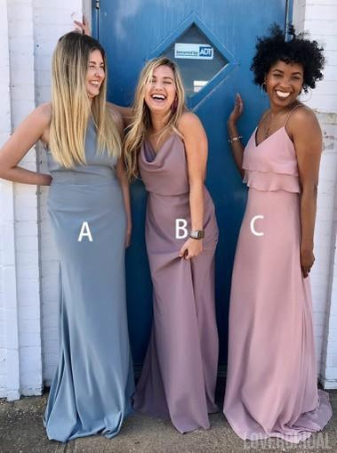 Mismatched Custom Cheap Long Bridesmaid Dresses Online, WG352