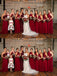 Mismatched Dark Red Long Cheap Bridesmaid Dresses Online, Cheap Bridesmaids Dresses, WG686