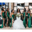Mismatched Green Mermaid High Slit Long Sleeveless Bridesmaid Dresses Gown Online,WG896