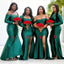 Mismatched Mermaid Emerald Green Cheap Long Bridesmaid Dresses,WG1167